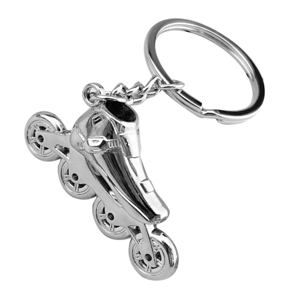 Roller Skate Keychain Silver Chains Backpack Keychains for Girls Skating Rings Keys Ice Skates Wallet