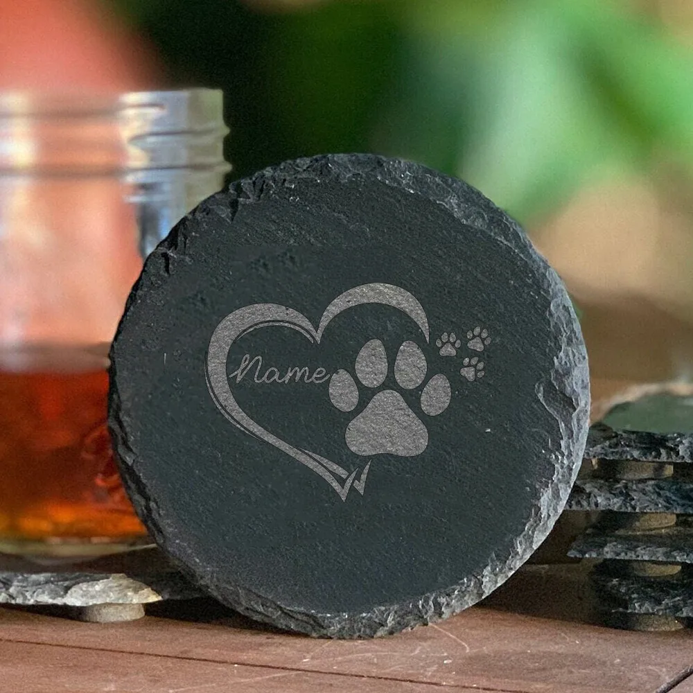 Personalized Pet Memorial Stone with Name Love Paw Print Carve Marker Plaque Tombstone