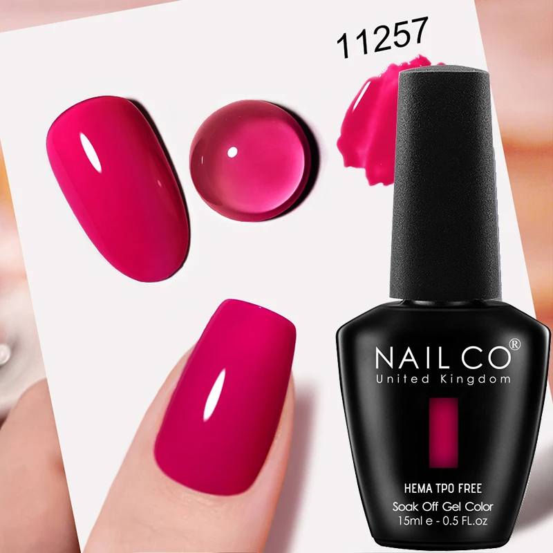 NAILCO Premium Soft Color Gel Polish - Vibrant Semi-Permanent Varnish, HEMA & TPO Free