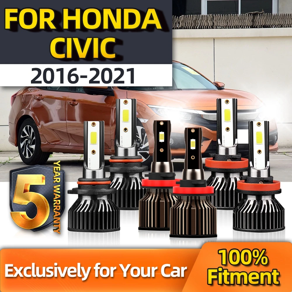 

Crossfox For Honda Civic High/Low 9005 H11 Front Car Headlamp Fog Light H8 Brightness CSP Kit 2016 2017 2018 2019 2020 2021