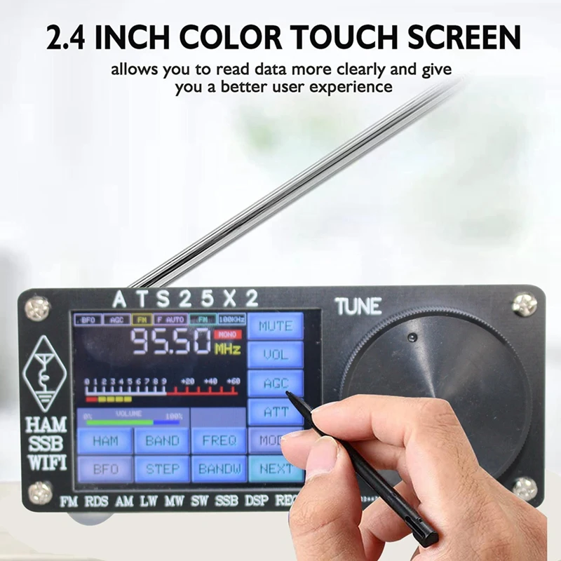 

1 Set DSP Receiver ATS-25X2 108Mhz FM RDS Radio 2.4 Inch Touch Screen 1730Khz-30000Khz SSB