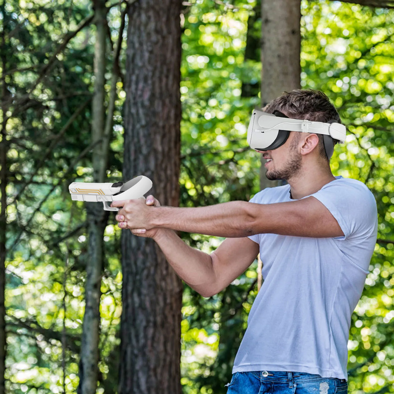 VR Shooter Games Pistol For Oculus Quest 2 Gun Stock Controller Handle Grip Enhanced FPS Gaming Experience For Quest 2 Case