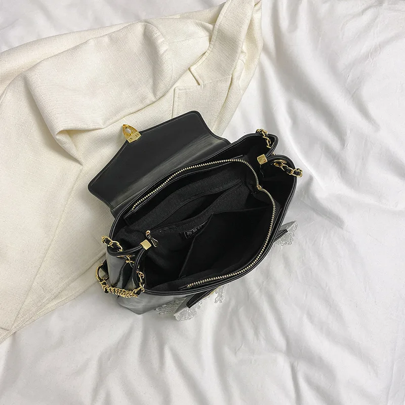 Owl Large Capacity Bag Women's Colored Diamond New Small and Luxury Luxury High Sense Crossbody Bag Single Shoulder Bag