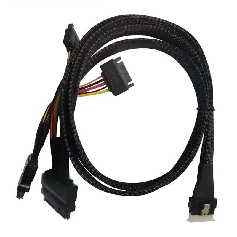 SFF8654(8i) - 2xSFF-8639 NVME U.2 케이블 NVME SFF8654 - SAS 변환 Slimesas 데이터 전송 케이블-A31R
