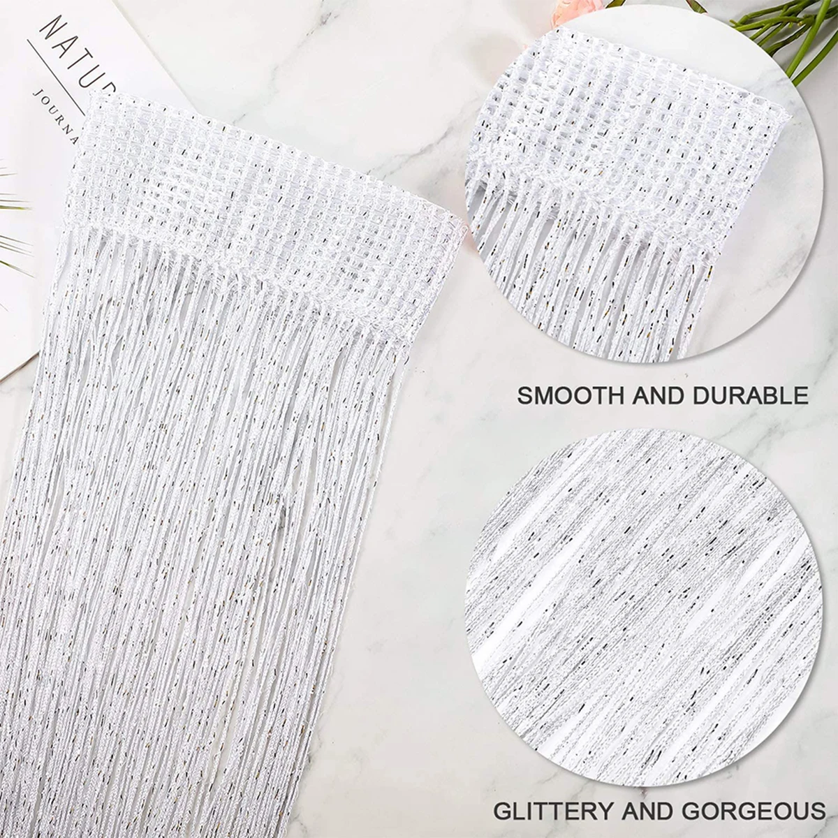 100x200CM String Door Curtain Thread Curtain Divider Plain Tassel Fringe Window Panel Drapes Anti-mosquito Fly Insect Bug Drapes