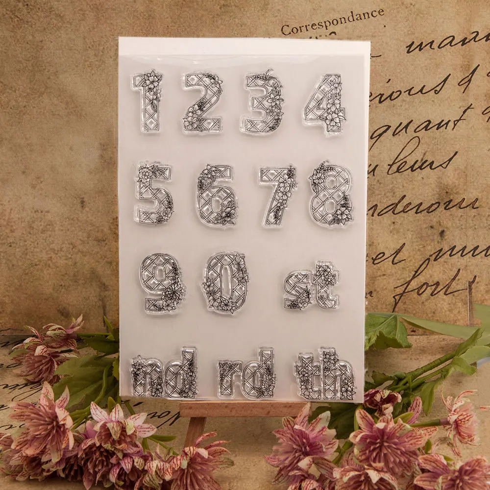 

Numbers Transparent Clear Silicone Stamp for Seal DIY Scrapbooking Photo Album Decorative Clear Stamp Sheets