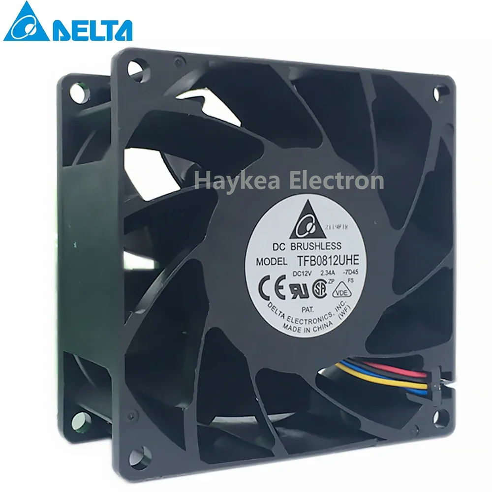 Delta TFB0812UHE -5H2L DC12V 2.34A 서버 사각 인버터 축 냉각 팬 80x80x38mm용