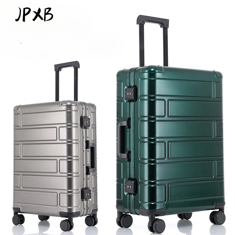All-Metal Aluminum Magnesium Luggage Password Suitcase Student 20-InchUniversal Wheel Women's Fashion Trolley Case 24-Inch