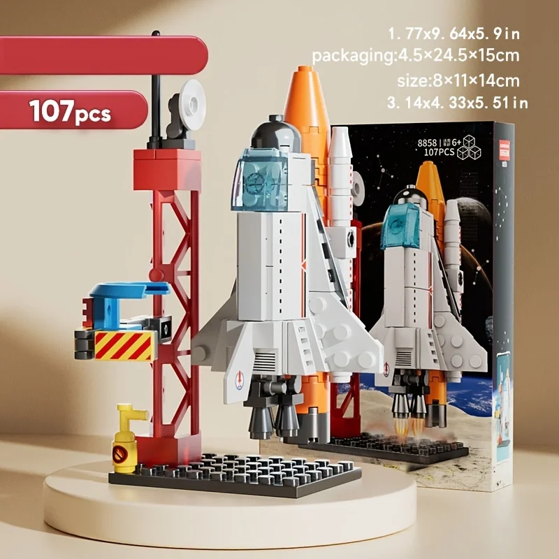Luftfahrt Raumsport Modell Shuttle Space Rocket Launch Center Bausteine Bau Raumschiff KINDER Ziegel Kreatives Spielzeug – Detail 6