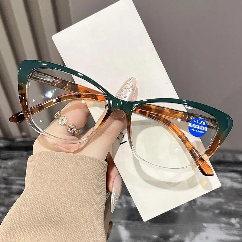 Vintage Cat-Eye-Lesebrille für Damen und Herren, modische Anti-Strahlungs-Brille, Anti-Ermüdungs-Brille mit Grad 100 ° -400 ° HD-Objektiv – Detail 3