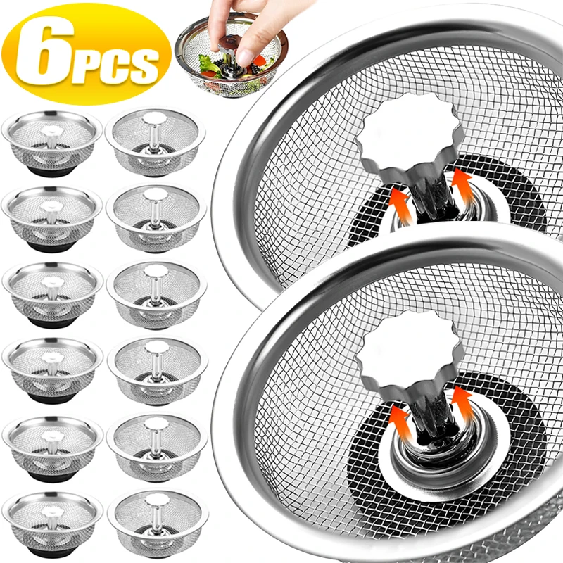 Kitchen Sink Strainers With Handle Stainless Steel Sink Sewer Drain Basket Waste Plug Filter Mesh Strainer Bathroom Floor Drains 5pcs rubber seal washer gasket for franke basket strainer plug replacement universal 78 79 80 82 83mm kitchen sink accessories