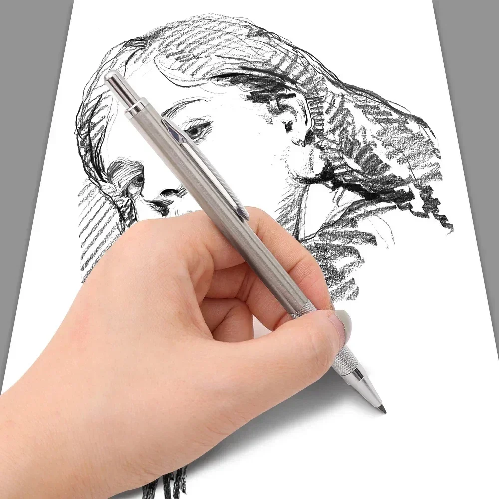 Mechanical Pencil Set 0.5 0.7 2.0mm Full Metal Art Drawing Painting Automatic Pencil with Leads Office School Supply 5