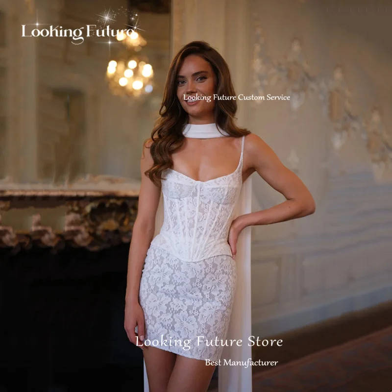 Vintage Mermaid Lace Appliques Mini Wedding Dress Simple Strapless Pleat Spaghetti Straps Sexy Backless Lace Up Gowns Customized 15 S7aeb51fd2a044d9c811ee9e66733e6de3