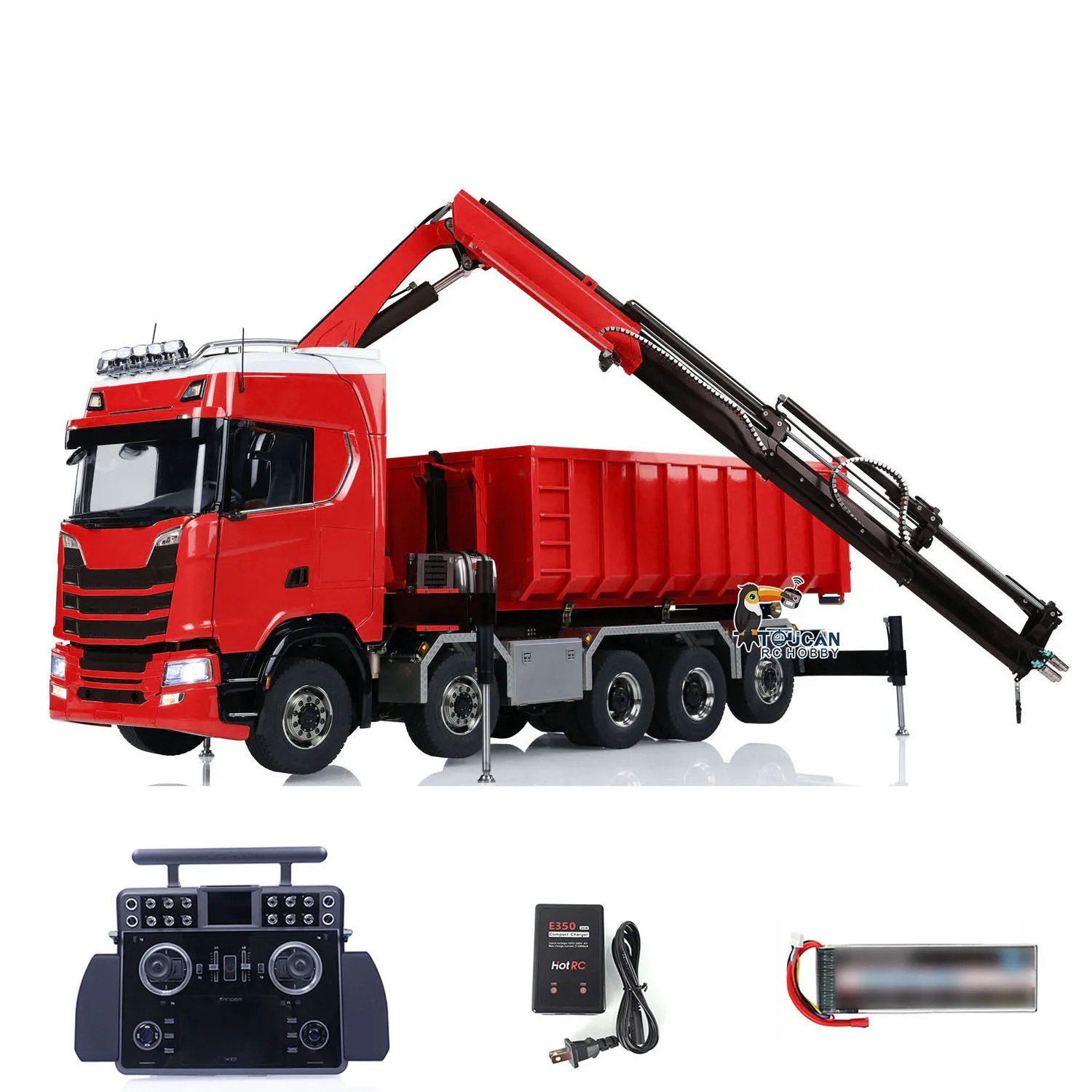 1/14 Metal 770S 10x10 Hydraulic RC Dumper Remote Control Finished Full Dump Trucks Crane Light Sound 3 Speed Car Toy Vehicle 2