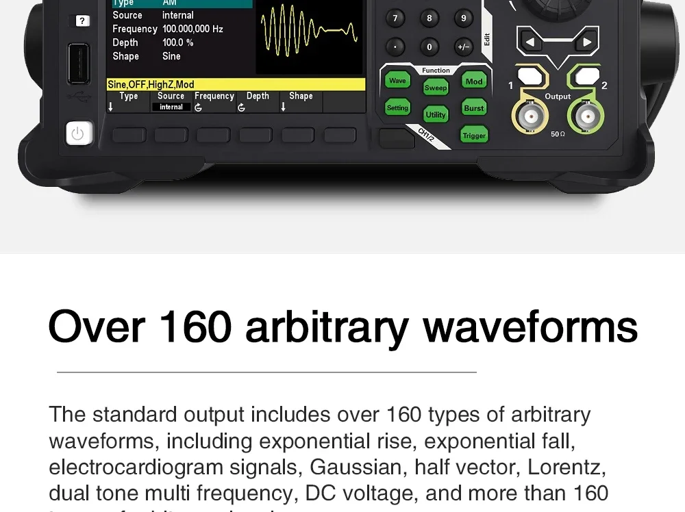 Hantek 2-channel signal generator arbitrary waveform pulse function harmonic fre