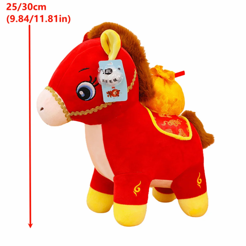 Plush Toys Mascot Dolls Horse Plush Doll Cute Good Luck Stuffed Horse Toy Kawaii Creative Zodiac Pony Figurine Year of Horse