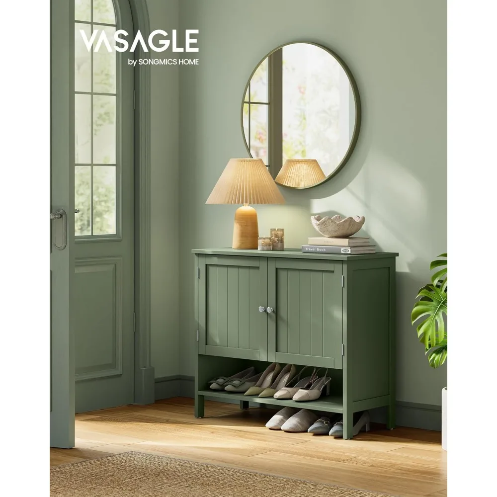 3-Tier Shoe Cabinets Organizer, Shoe Shelf, Modern Country Cabinet, Freestanding Cabinet with Height-Adjustable Shelf,  Entryway 3