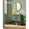 3-Tier Shoe Cabinets Organizer, Shoe Shelf, Modern Country Cabinet, Freestanding Cabinet with Height-Adjustable Shelf,  Entryway 3