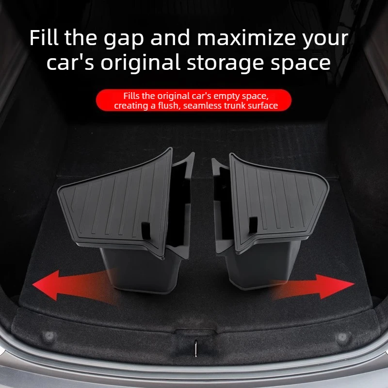 Enhanced Trunk Side Storage Organizer with Flocked TPE Mat - Anti-dirty Travel Accessories
