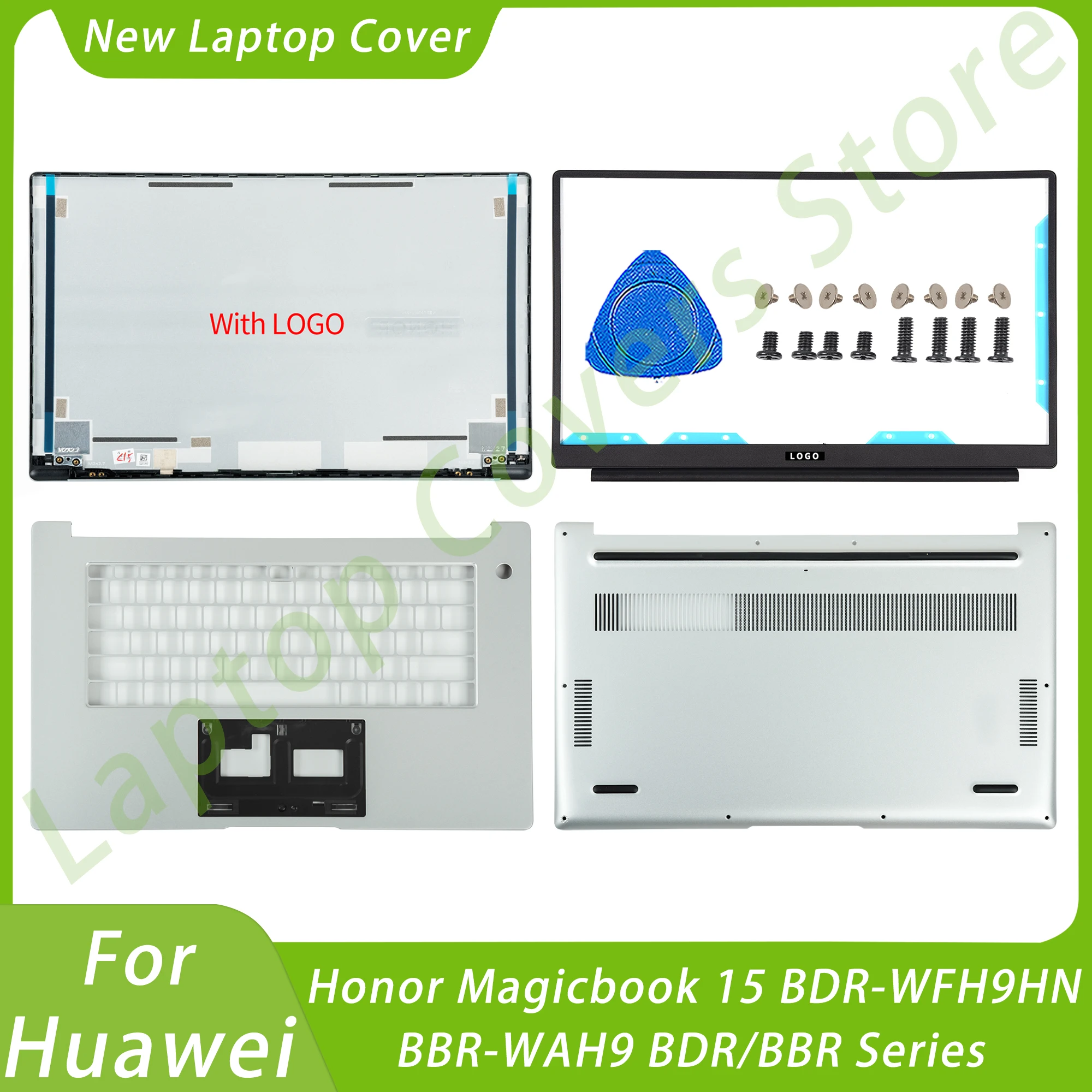 Nuove Cover Per Laptop Per Huawei Honor Magicbook 15 Bdr-Wfh9Hn Bbr-Wah9 Bdr/Bbr Lcd Cover Posteriore Cornice Anteriore Palmrest Bottom Case