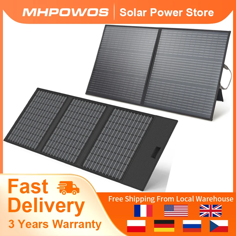 MHPOWOS 45W/110W Portable Solar Panels for Power Station Generators Foldable Solar Cell Chargers Outage Emergency for Camping RV