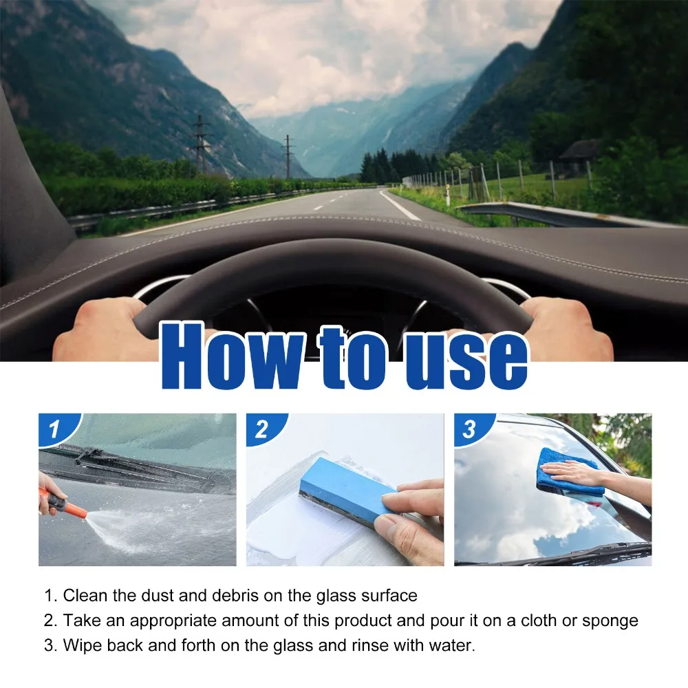 Car Glass Oil Film Removing Paste Auto Glass Film Coating Agent Waterproof Rainproof Anti-fog Cleaner For Auto Windshield car scratch remover,car cleaning agent