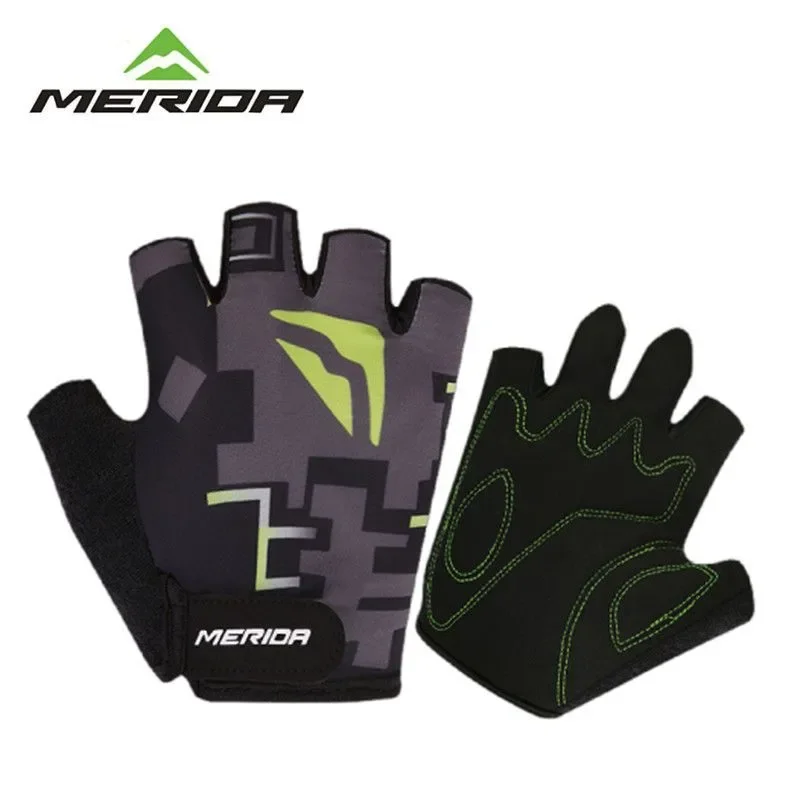 Bicycle Riding Gloves Mountain Bike Half Finger Non-slip Shock Absorption Road Bike Riding Gear Merida sport gloves