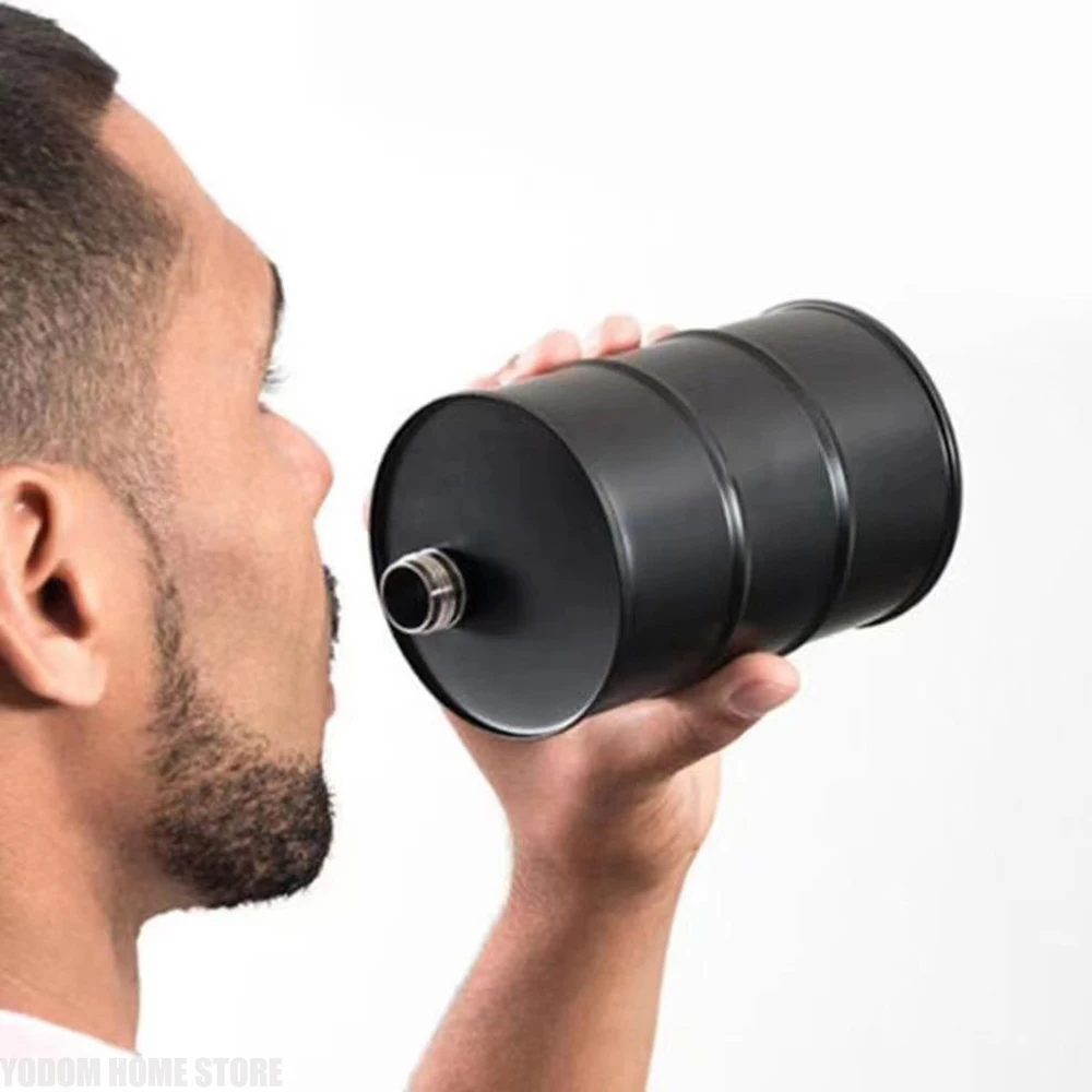 25온스 위스키 배럴 모양 플라스크 304 스테인리스 스틸 휴대용 물병, 야외 활동에 이상적, 남성 선물로 적합