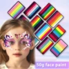 50g Face Painting Customized Colorful Rainbow Cake Split Fluorescent Water Activated Eyeliner Body Art 2