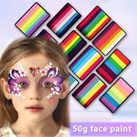 50g Face Painting Customized Colorful Rainbow Cake Split Fluorescent Water Activated Eyeliner Body Art 2