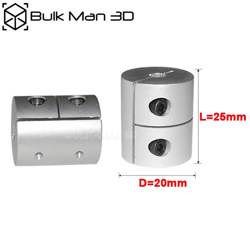 

D20L25 Rigid Coupling Aluminum Alloy Bore 5/6/6.35/8/9.5/10mm Shaft Coupler For Stepper Motor 3D Printer Accessories