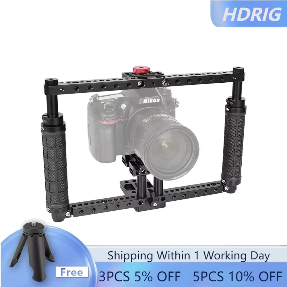 Hdrig C70 Gabbia Regolabile A Mano Full Frame Dslr Gabbia Per Fotocamera Con Piastra Di Montaggio Per Treppiede Per Canon Sony Nikon Panasonic Fujifil