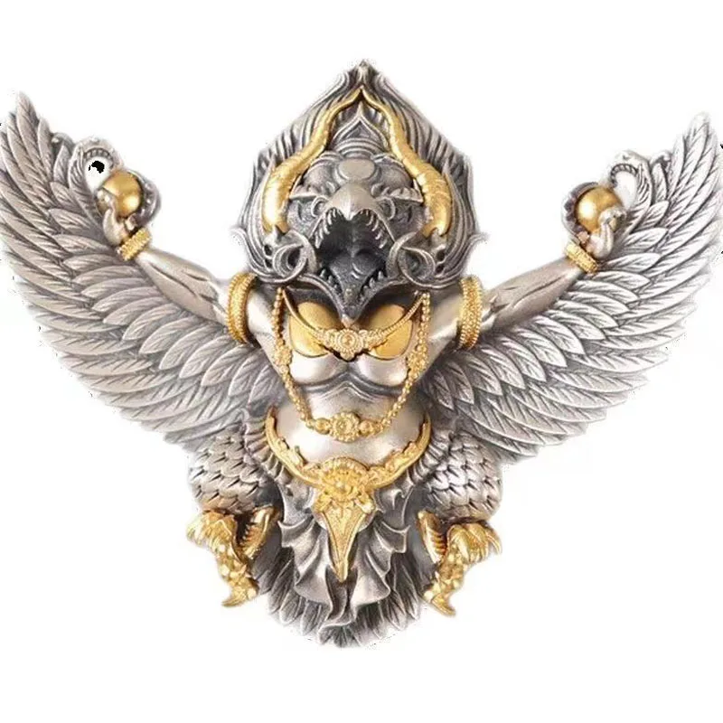 

Handmade Tibet 925 Silver Roc Bird Pendant Inlaid With Xizang Beads