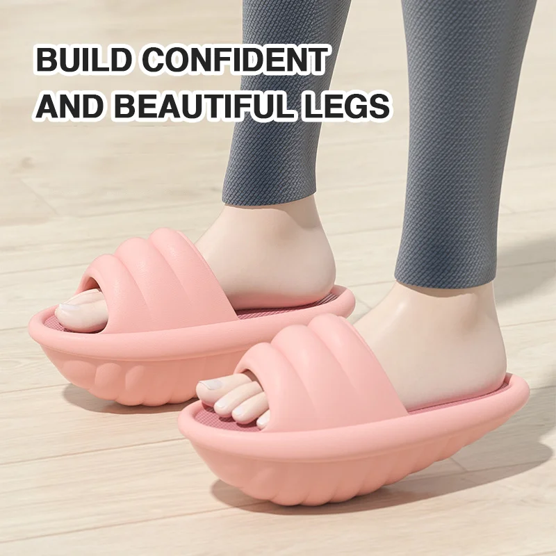 New Fashion Women's Slimming Leg Sport Shoes Home Yoga Fitness Massage Rocking Sculpting Hip Lose Weight EVA Slipper