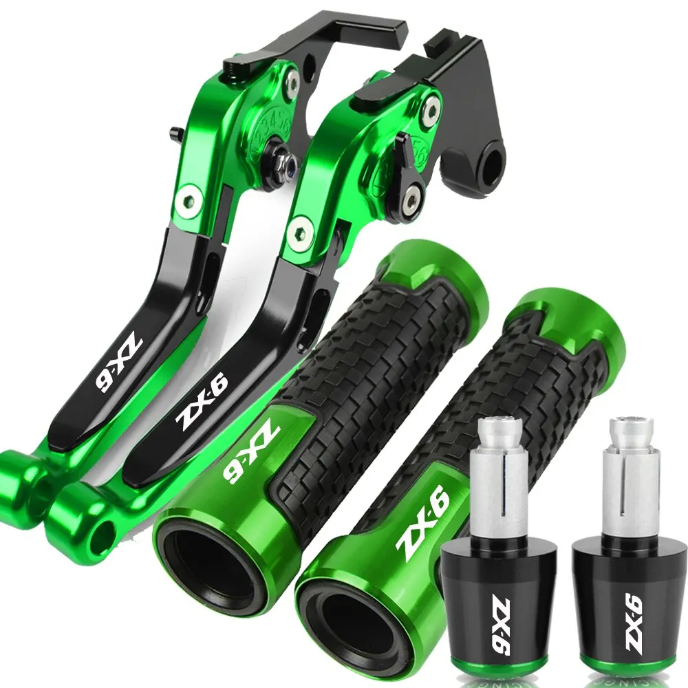 

Motorcycle Part Brake Clutch Levers Handlebar Hand Grips Ends For KAWASAKI ZX6R ZX 6R ZX6 R ZX-6R ZX6RR 2000 2001 2002 2003 2004