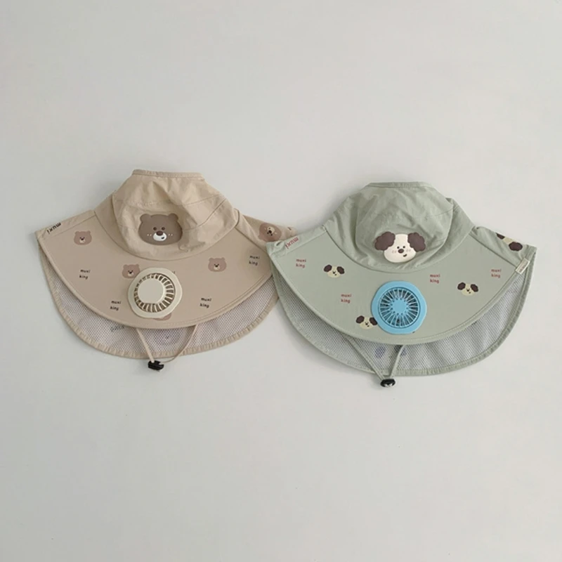 Tragbarer Ventilatorhut für Kinder, schnell trocknender UPF50+, Sonnenschutz, Outdoor-Hut A2UB – Detail 8