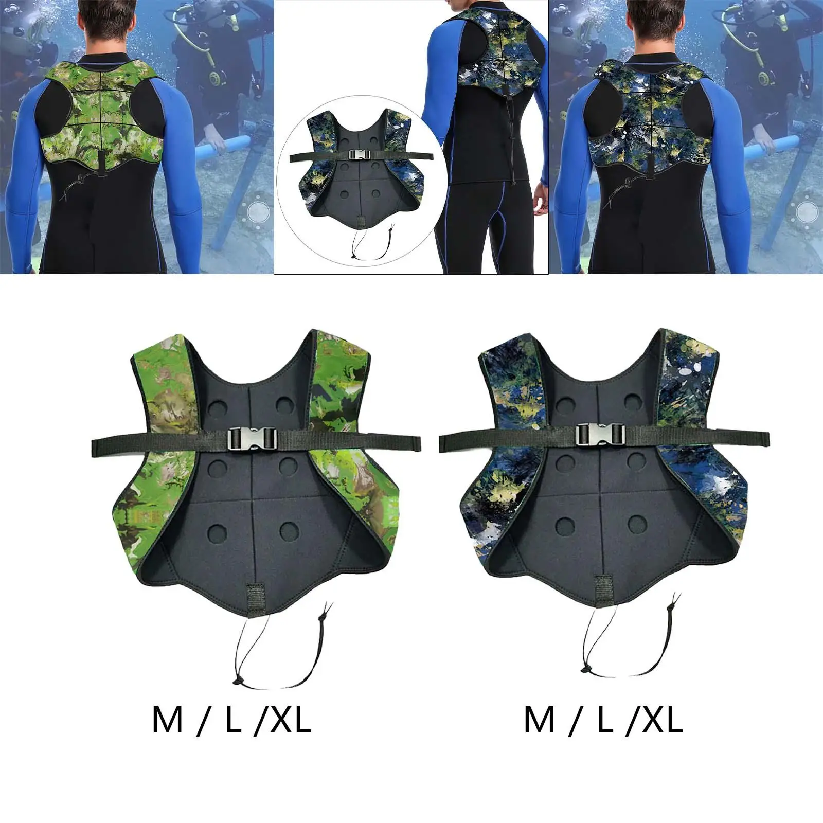 Diving Weight Vest Accessories Professional with 6 Drop Pocket Neoprene Vest for Fishing Water Sports Sailing Scuba Underwater