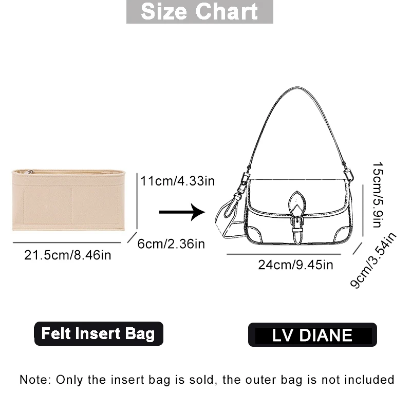 EverToner Fits For LV BELLA Bucket Bag Felt Cloth Insert Bag Organizer  Makeup Handbag Travel Inner Purse Cosmetic Bags Liner - AliExpress