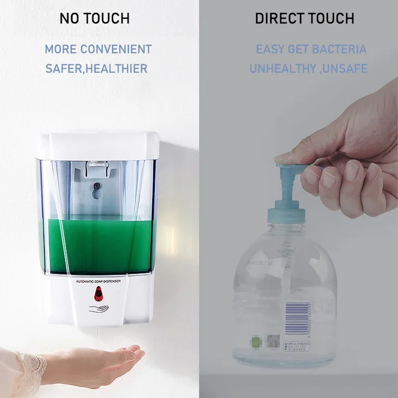 Soap Dispenser 700ml Automatic Touchless Sensor Hand Sanitizer Detergent Liquid Soap Dispenser Wall Mounted For Bathroom Kitchen Soap Dispenser