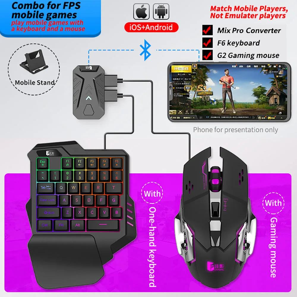 Mix Por/Lite Pubg Gaming Keyboard Mouse Combo Mobile Keyboard And Mouse Converter Gioco Mobile Per Ps4 Ps5 Xbox Nintendo Switch