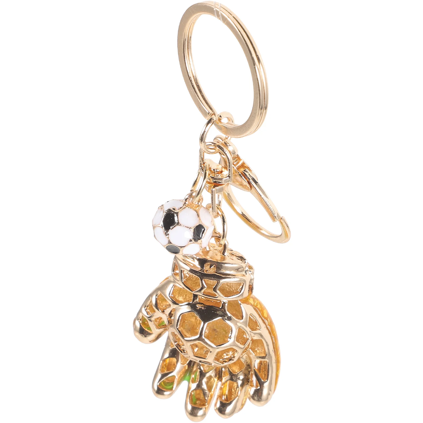 

Goalkeeper Keychain Soccer Glove Key Ring Soccer Ball Pendant Charm Sports Theme Car Key Holder Backpack Purse