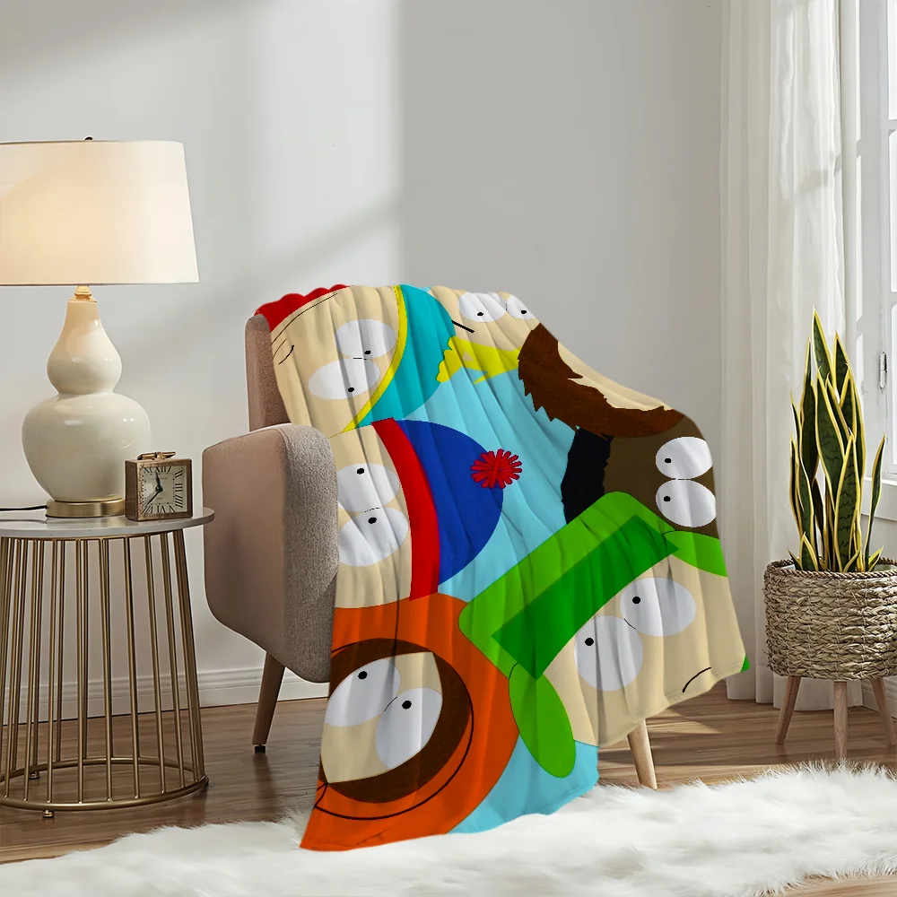 P-park Warm Soft Plush Nap Cartoon Blankets Sofa for Living Room Office Bedroom Home Travel Kid Birthday S-south Gifts Flannel 6