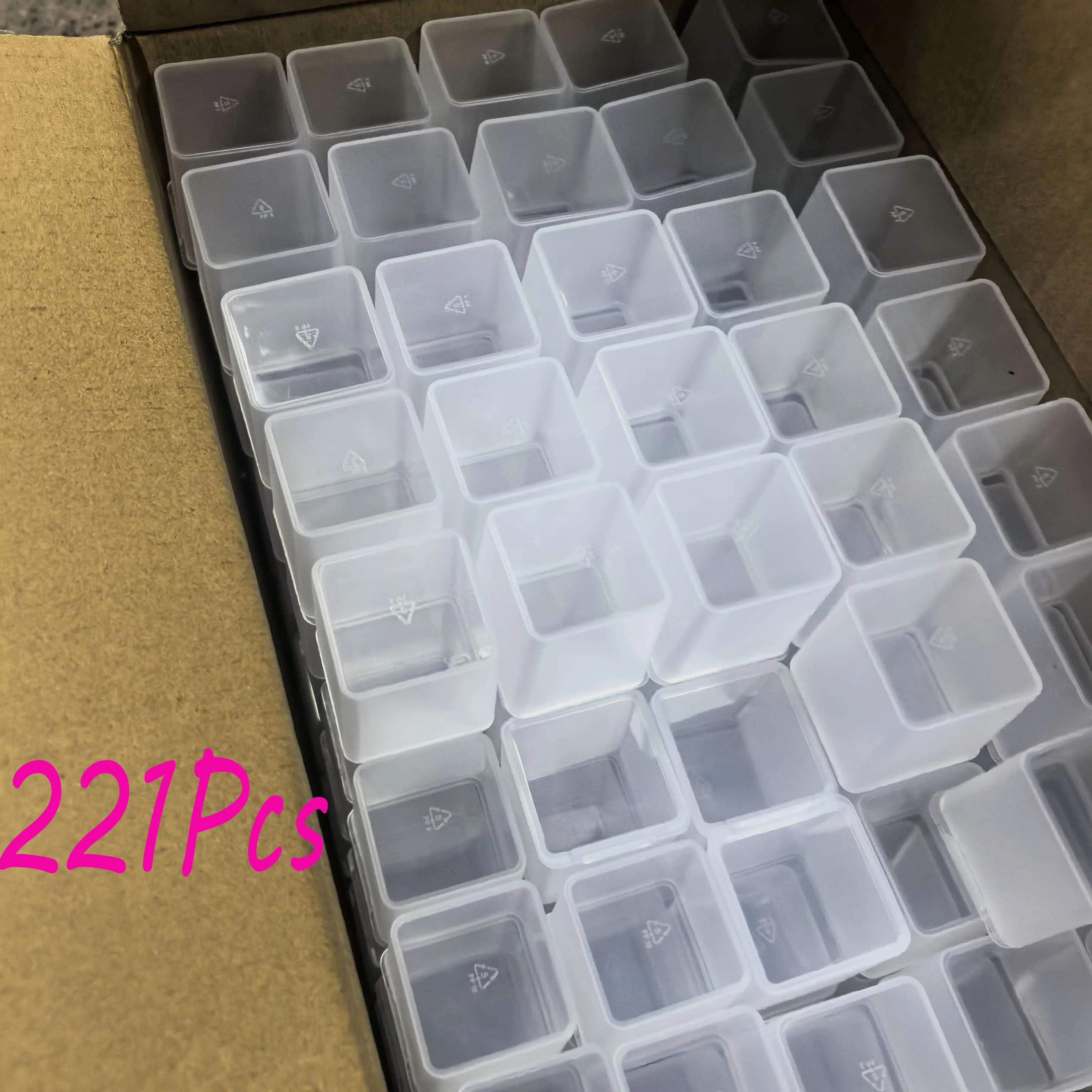 Pack of Clear Plastic Storage Boxes with Hinged Lids – Lightweight and Stackable for Home and Office Organization