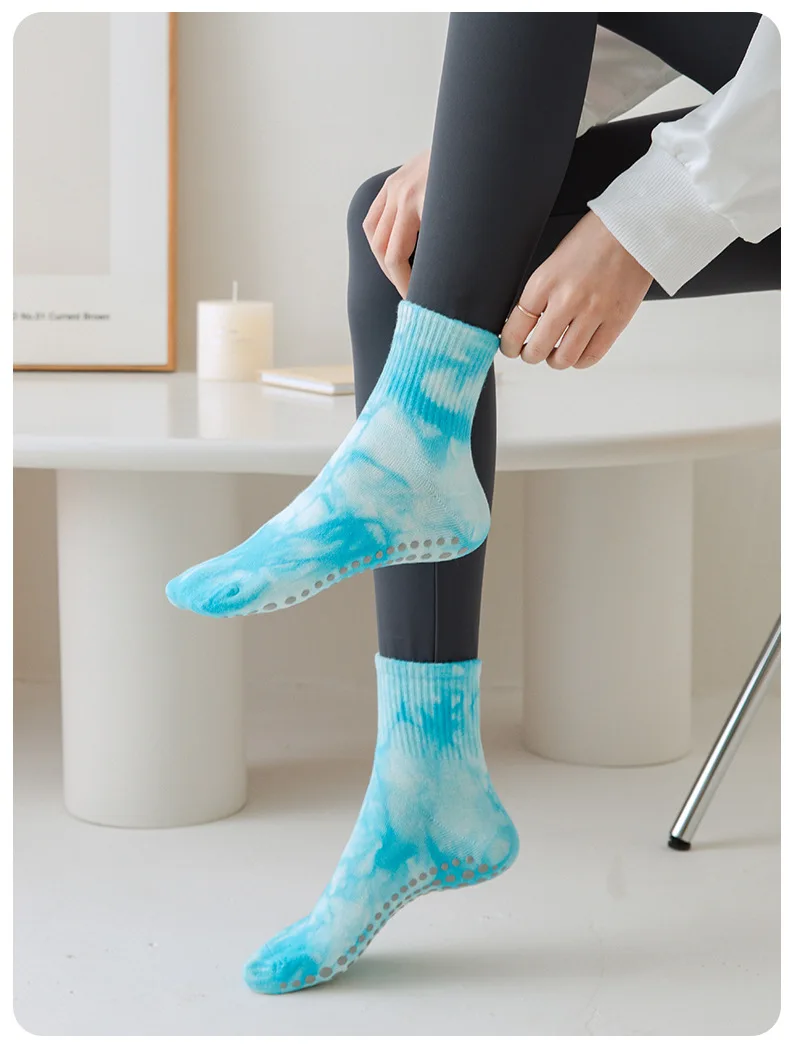 Yoga Socks Women Tie-dyed Silicone Non-slip Pilates Grip Crew Sock 22 S7aecad7d485c4f1086af2998227567203