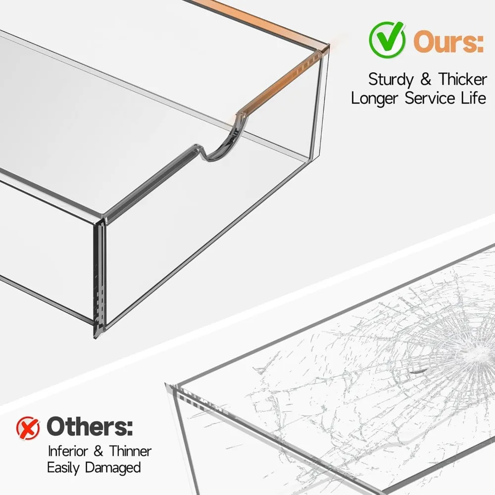 Makeup Drawer Storage Organizer with 24 Drawers, 4 Set Acrylic Office Desk Organization and Storage 5