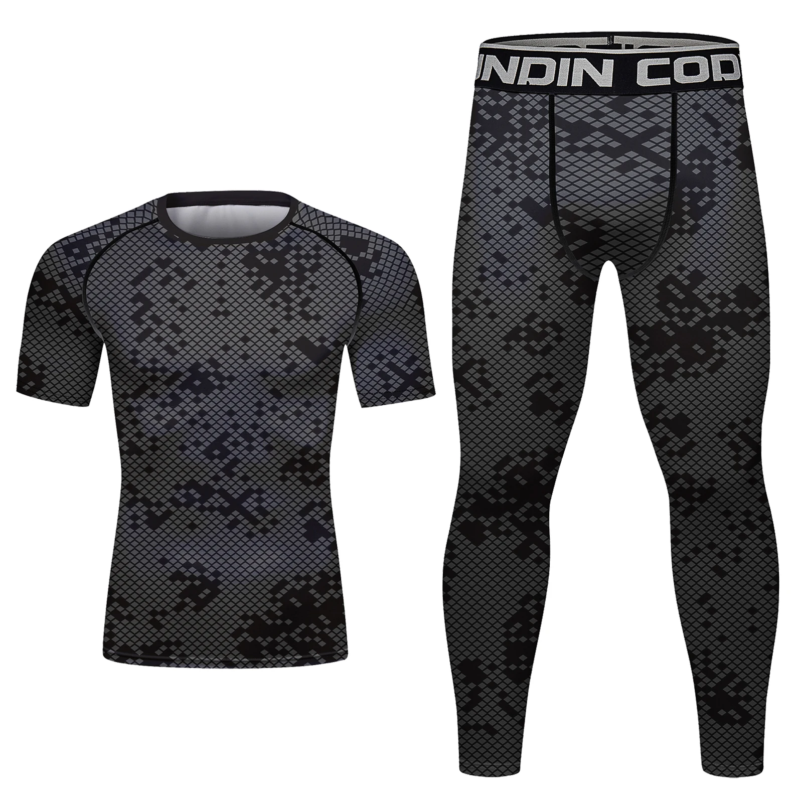 Cody Lundin Kickboxing Rashguard Jiu Jitsu MMA T-shirt+Pant Set Men Fighting Boxing Bjj Rash Guard Sportswear Muay Thai Clothing