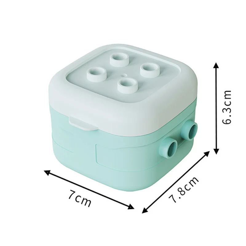 4Pcs/Set Portable Baby Food Storage Box Building Blocks Food Dispenser Cartoon Kids Milk Powder Box Toddler Snacks Cup Container