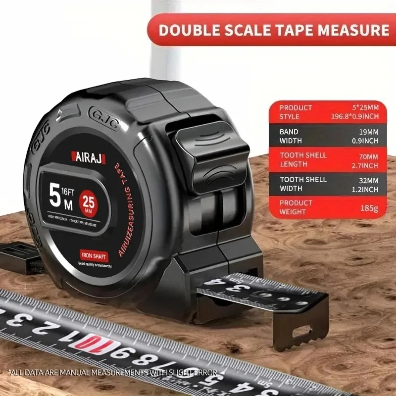 Tape Measure 7.5/5/3M High Carbon Steel Thickened Frosted Anti Drop Shell High-Precision Portable Manual Measuring Tool