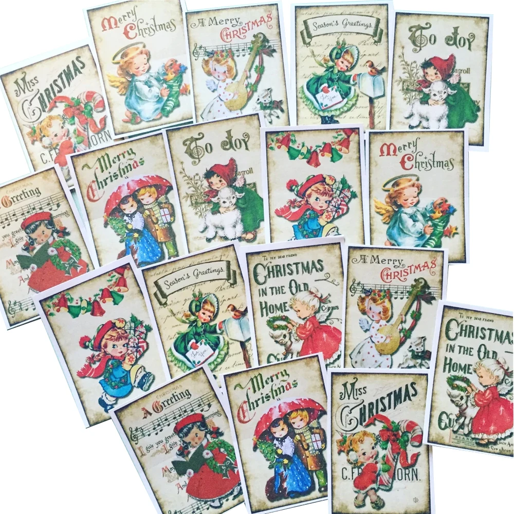 

18pcs Vintage Christmas Stickers Pack, Retro Decal Set for Journal, Scrapbook, Planner, Phone, Laptop DIY Craft Decoration
