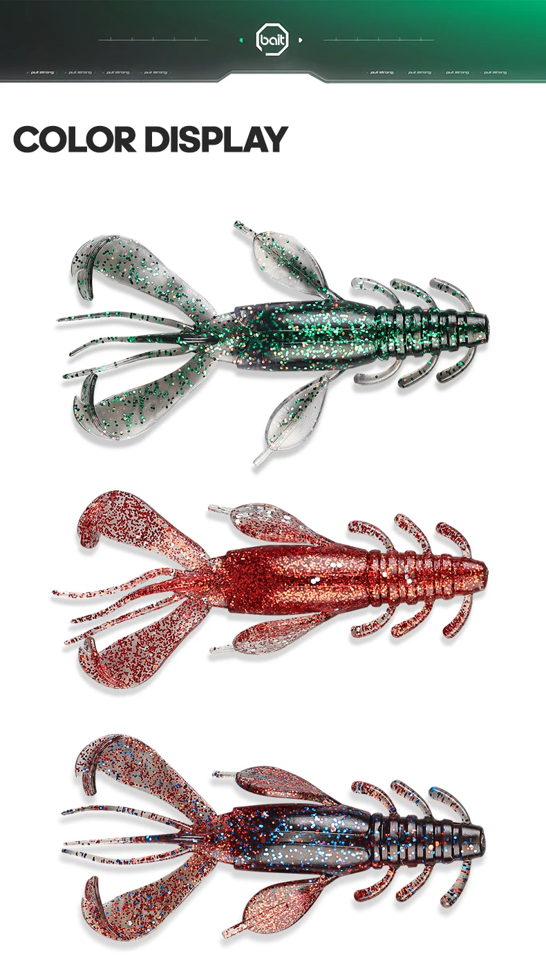 TAIYU-Weicher Kunststoff-Angelköder, schwimmende Topwater-Garnelen, Hummer, Salzwasser, aktive Krebse für Weedless-Rigs, 4er-Set – Detail 10